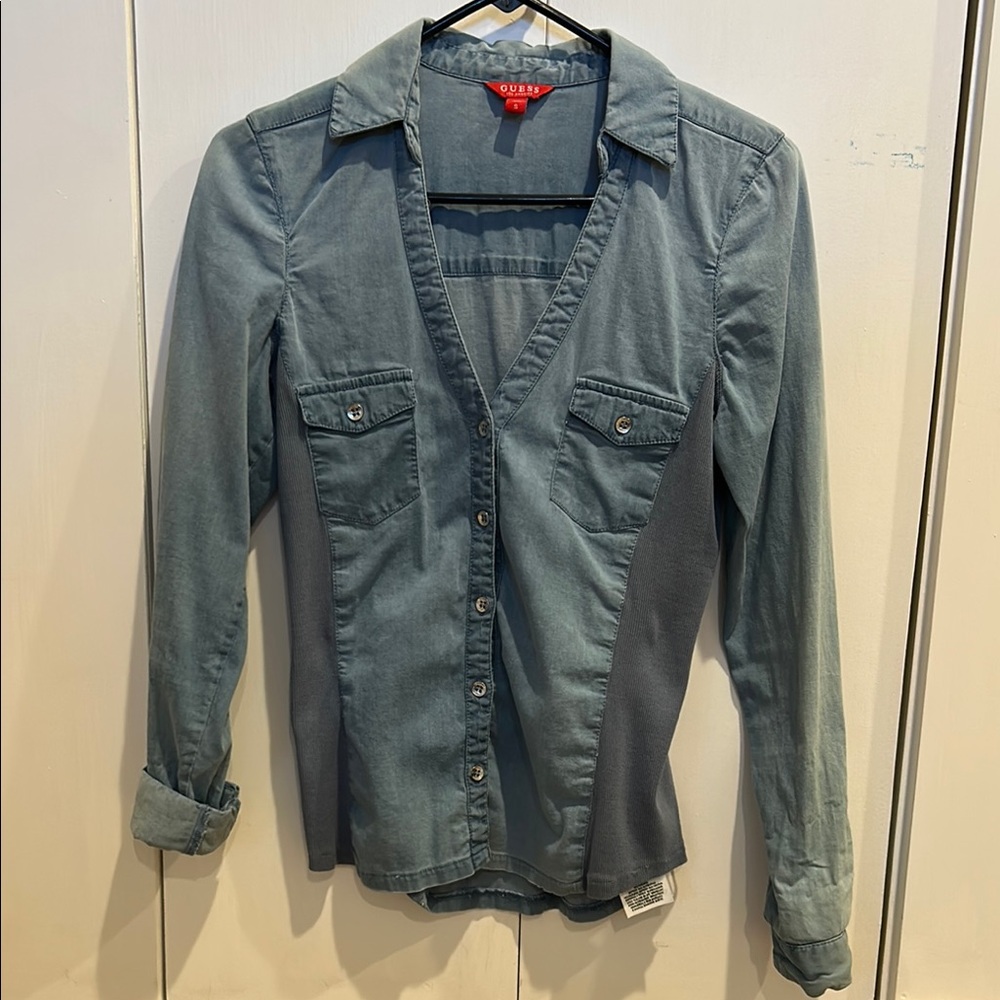 Guess Blue Denim Long Sleeve Shirt